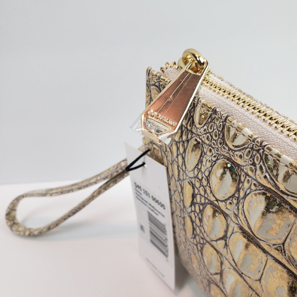 Brahmin Daisy Leather Wristlet Hologram Melbourne Genuine Leather Purse HTF Bag - Picture 7 of 16